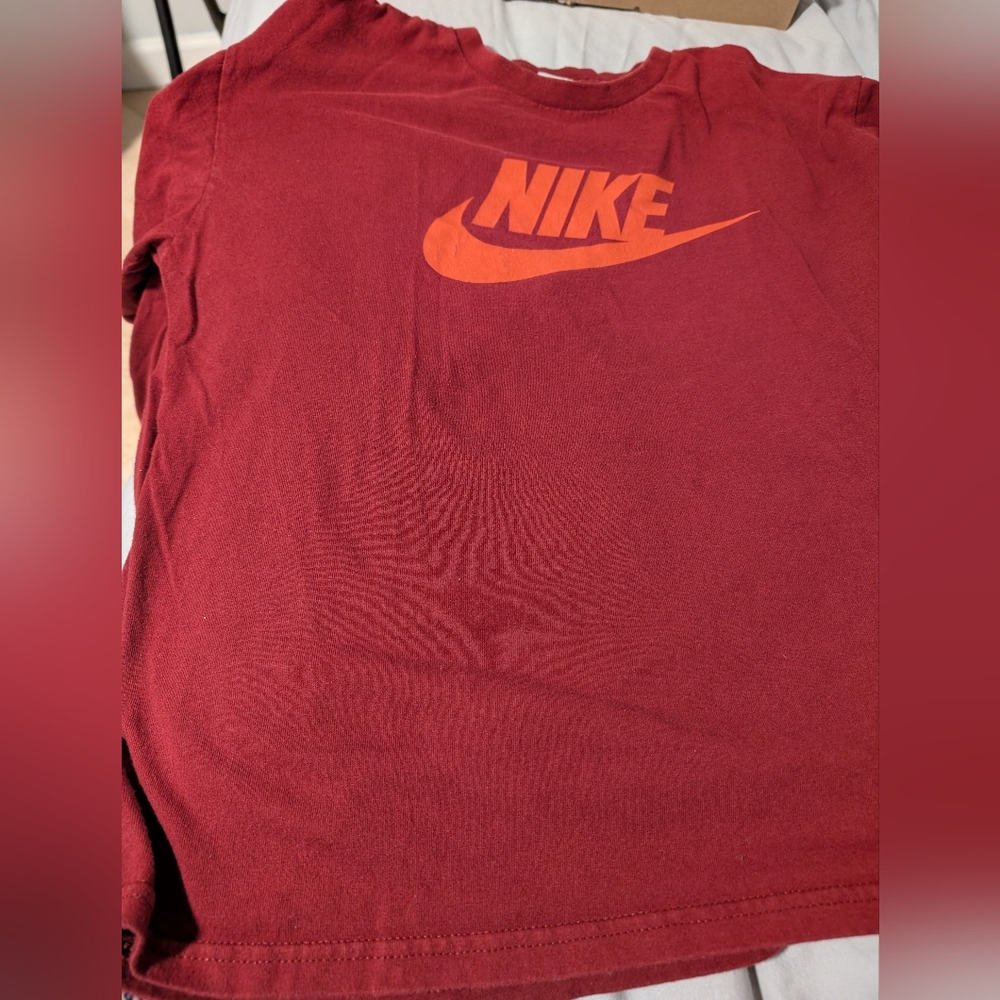 Nike Burgundy Crewneck Long Sleeve T-Shirt